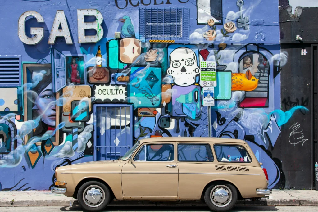 Colorful murals at Wynwood Walls, one of the top things to do in Miami