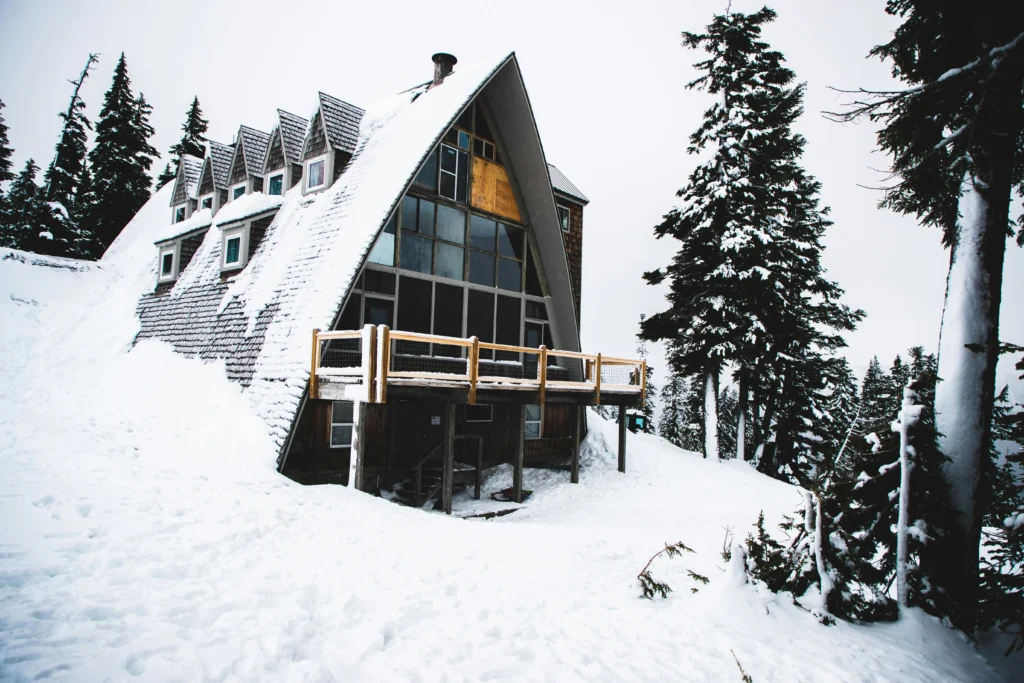 Ski resort in Aspen Colorado during snowfall for a cozy winter getaway