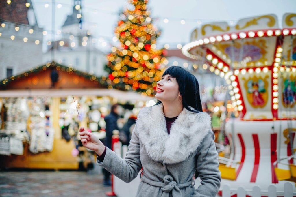 Woman enjoying the Quebec Winter Carnival